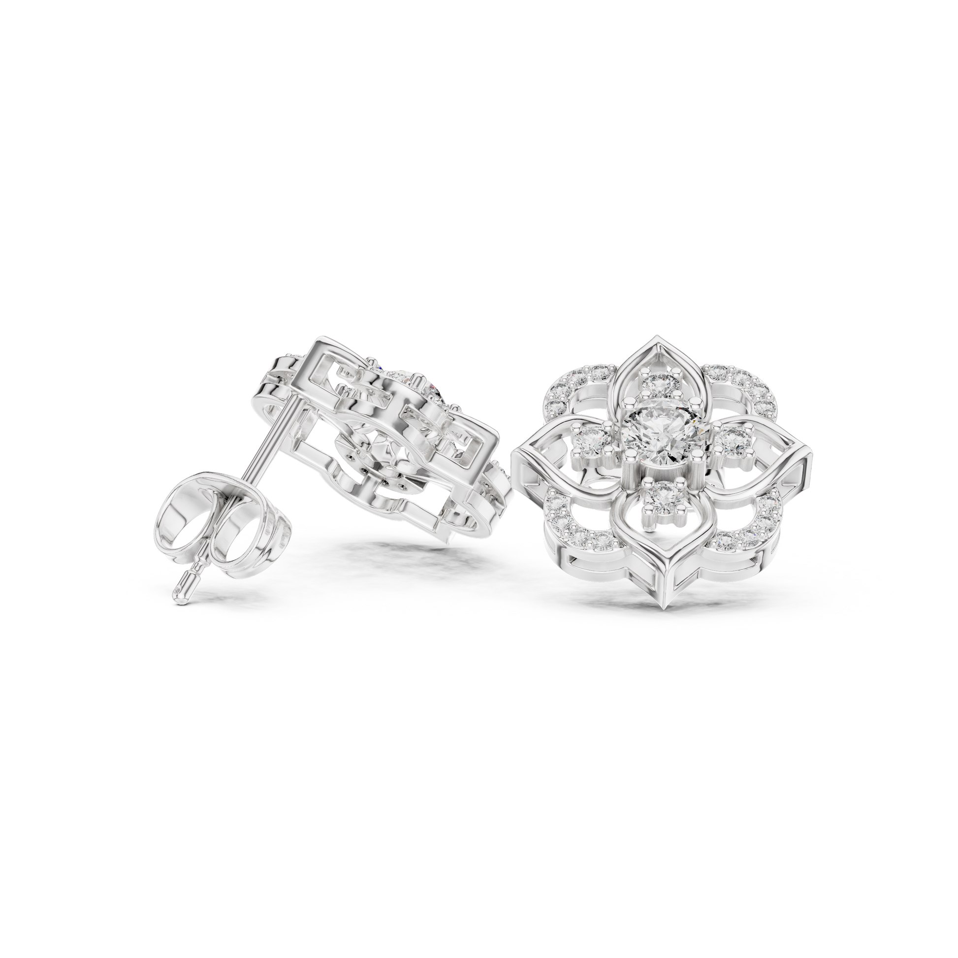 Round Stud Lab Grown Diamond Earrings