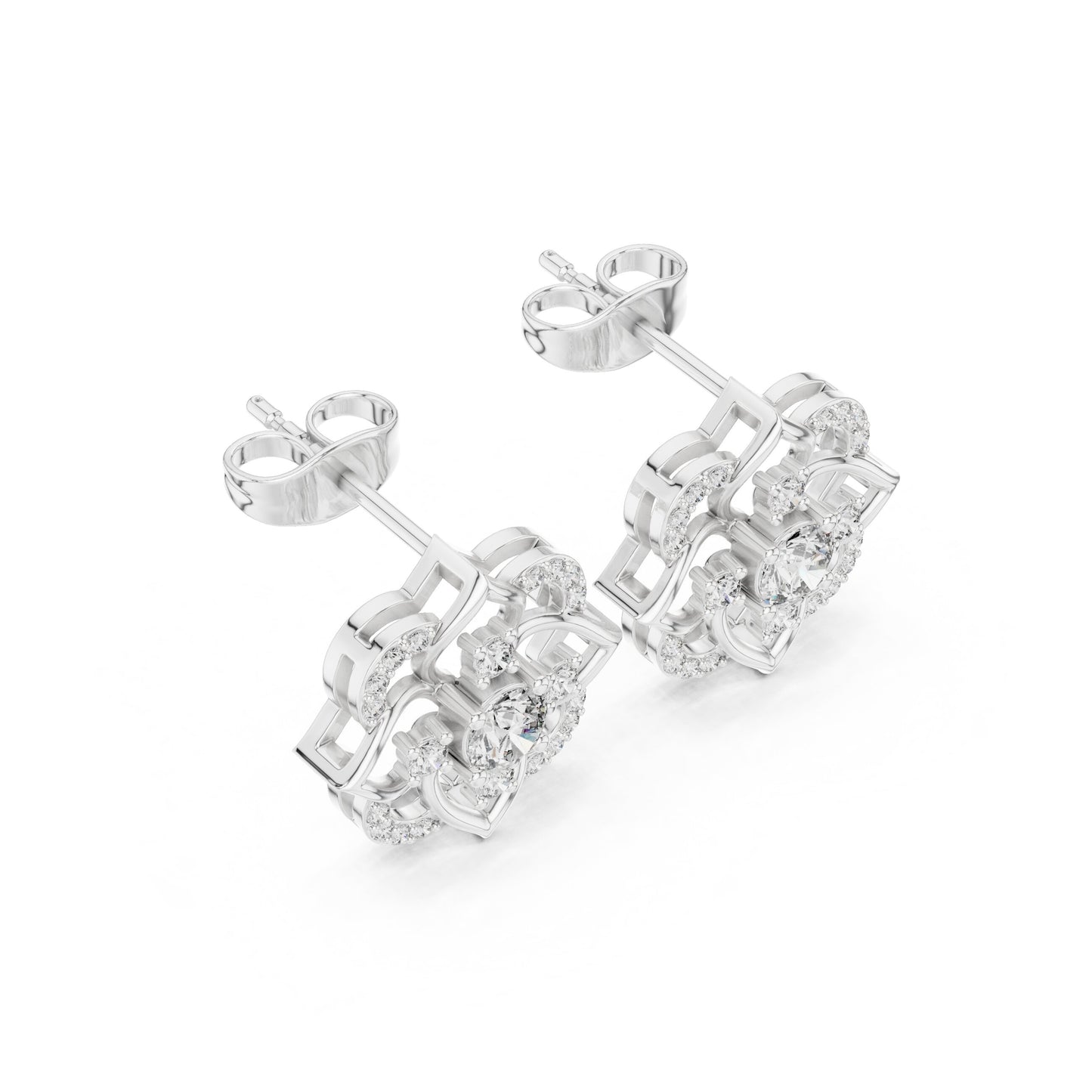 Round Stud Lab Grown Diamond Earrings