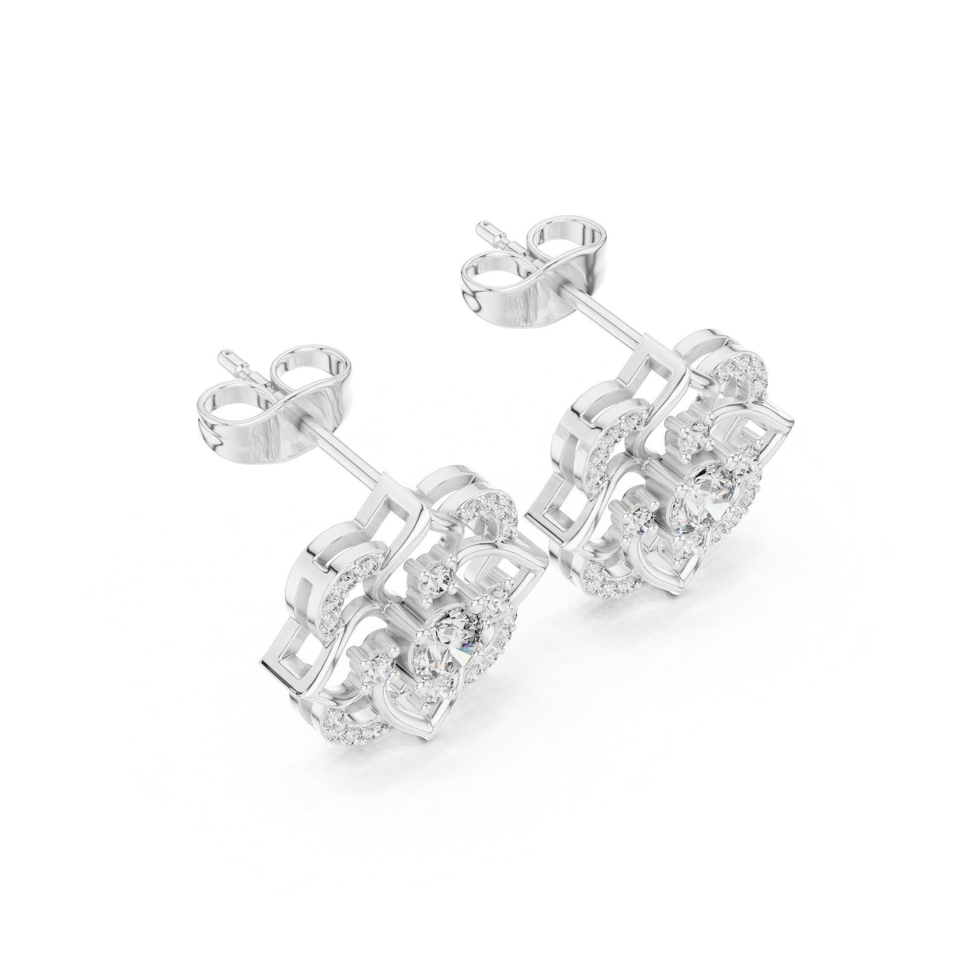 Round Stud Lab Grown Diamond Earrings