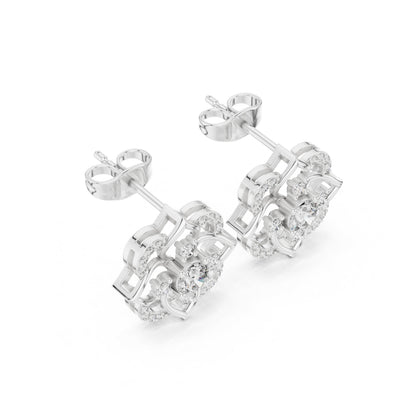 Round Stud Lab Grown Diamond Earrings