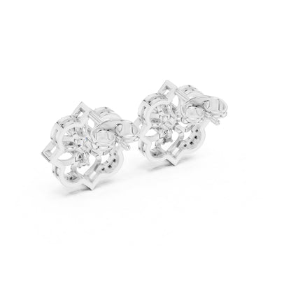 Round Stud Lab Grown Diamond Earrings