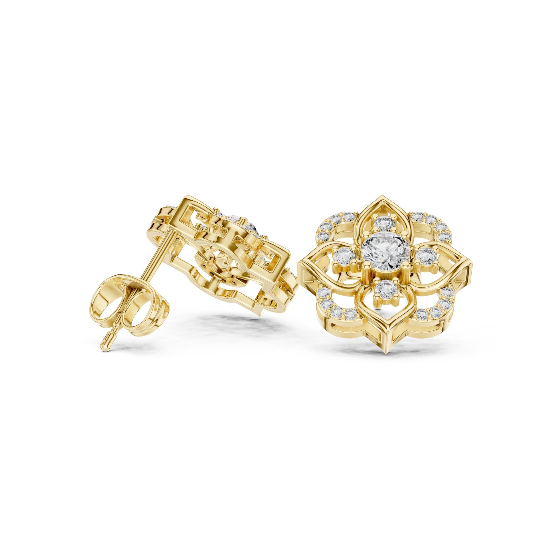 Round Stud Lab Grown Diamond Earrings