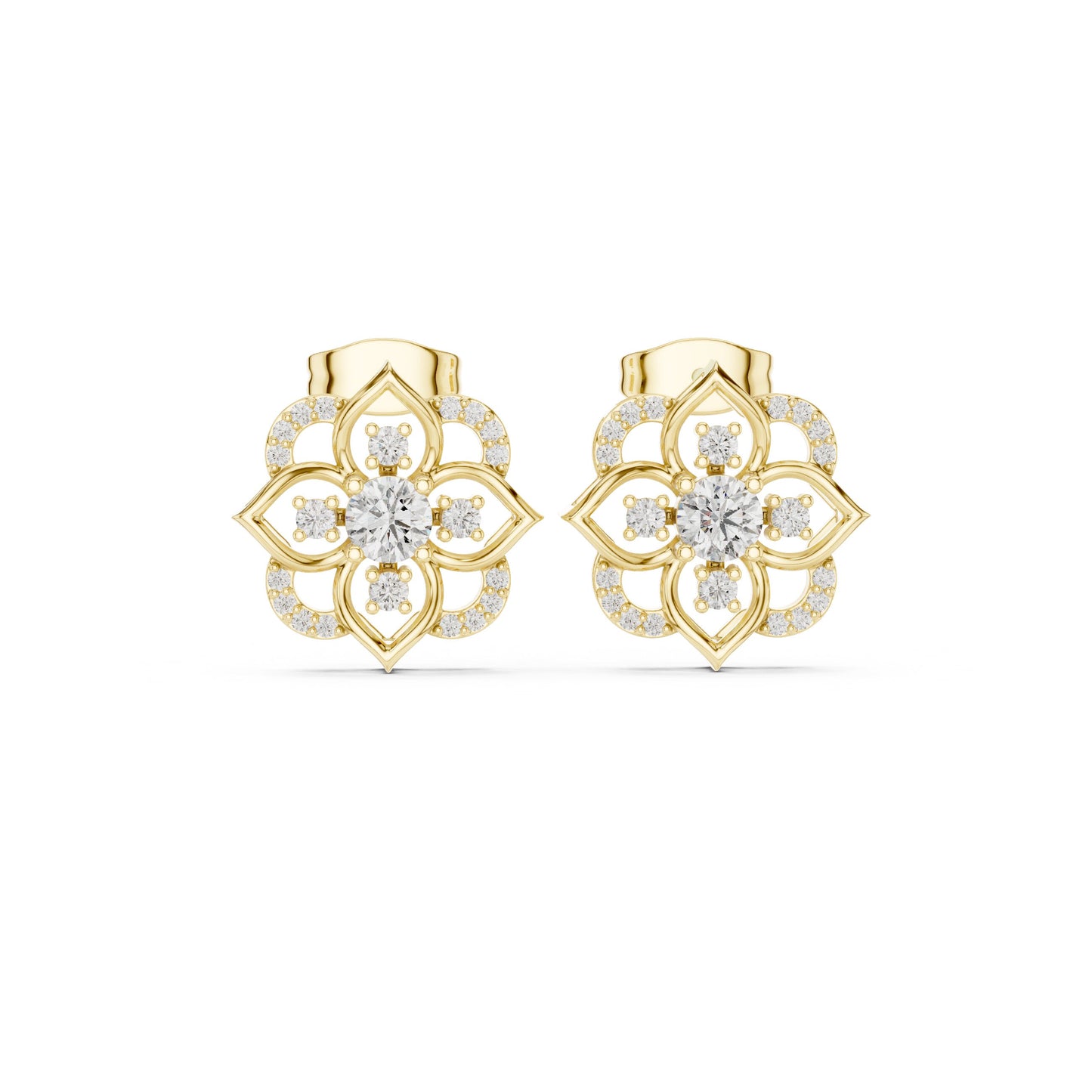 Round Stud Lab Grown Diamond Earrings