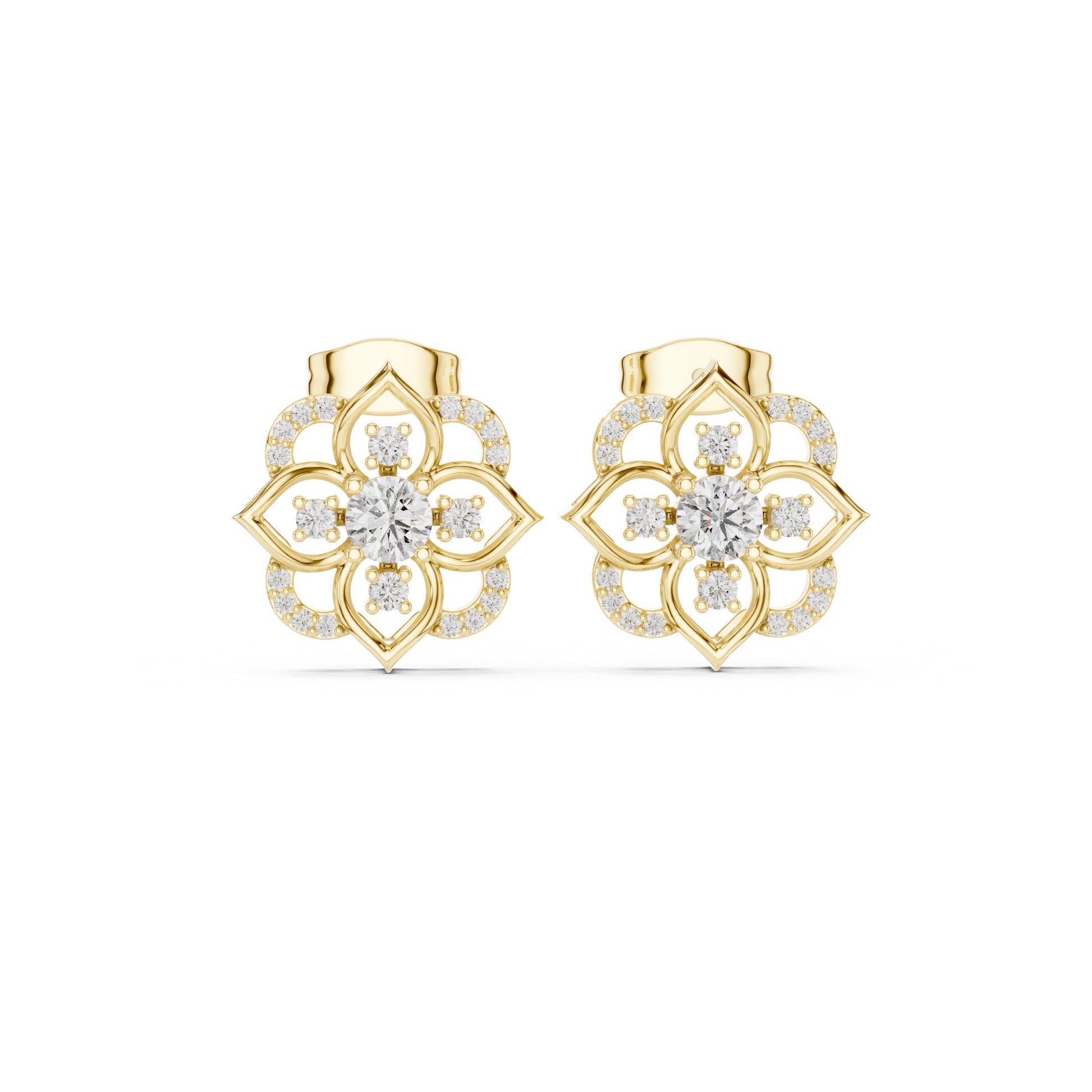 Round Stud Lab Grown Diamond Earrings