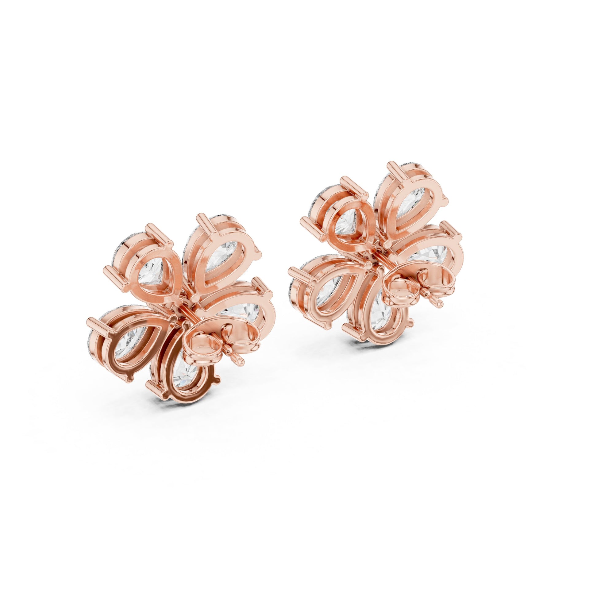 Mixed Shape Lab Grown Diamond Cluster Earrings