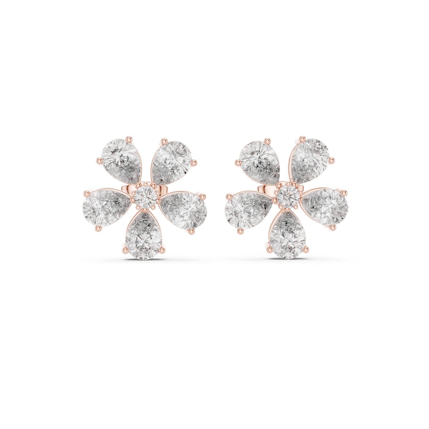 Mixed Shape Lab Grown Diamond Cluster Earrings