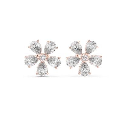 Mixed Shape Lab Grown Diamond Cluster Earrings