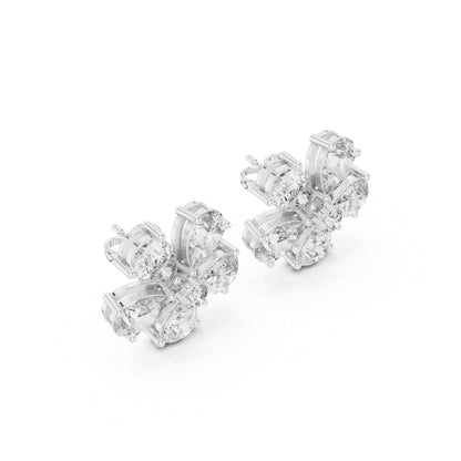 Mixed Shape Lab Grown Diamond Cluster Earrings