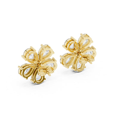 Mixed Shape Lab Grown Diamond Cluster Earrings