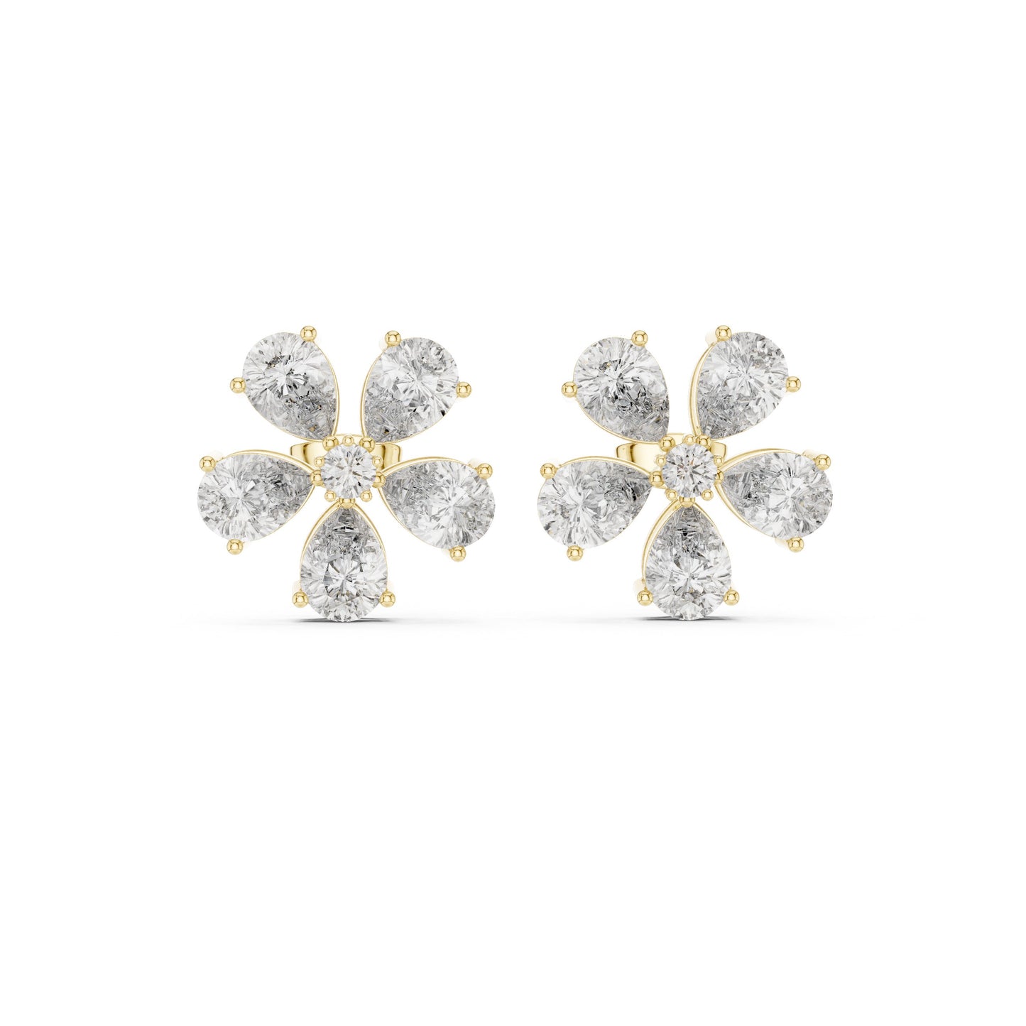 Mixed Shape Lab Grown Diamond Cluster Earrings