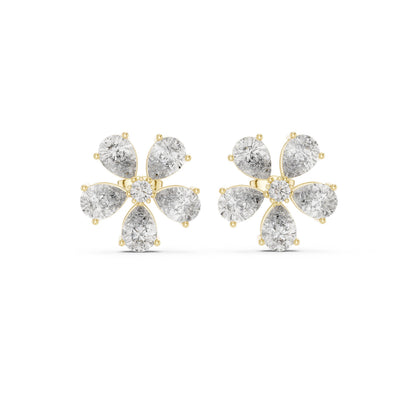 Mixed Shape Lab Grown Diamond Cluster Earrings