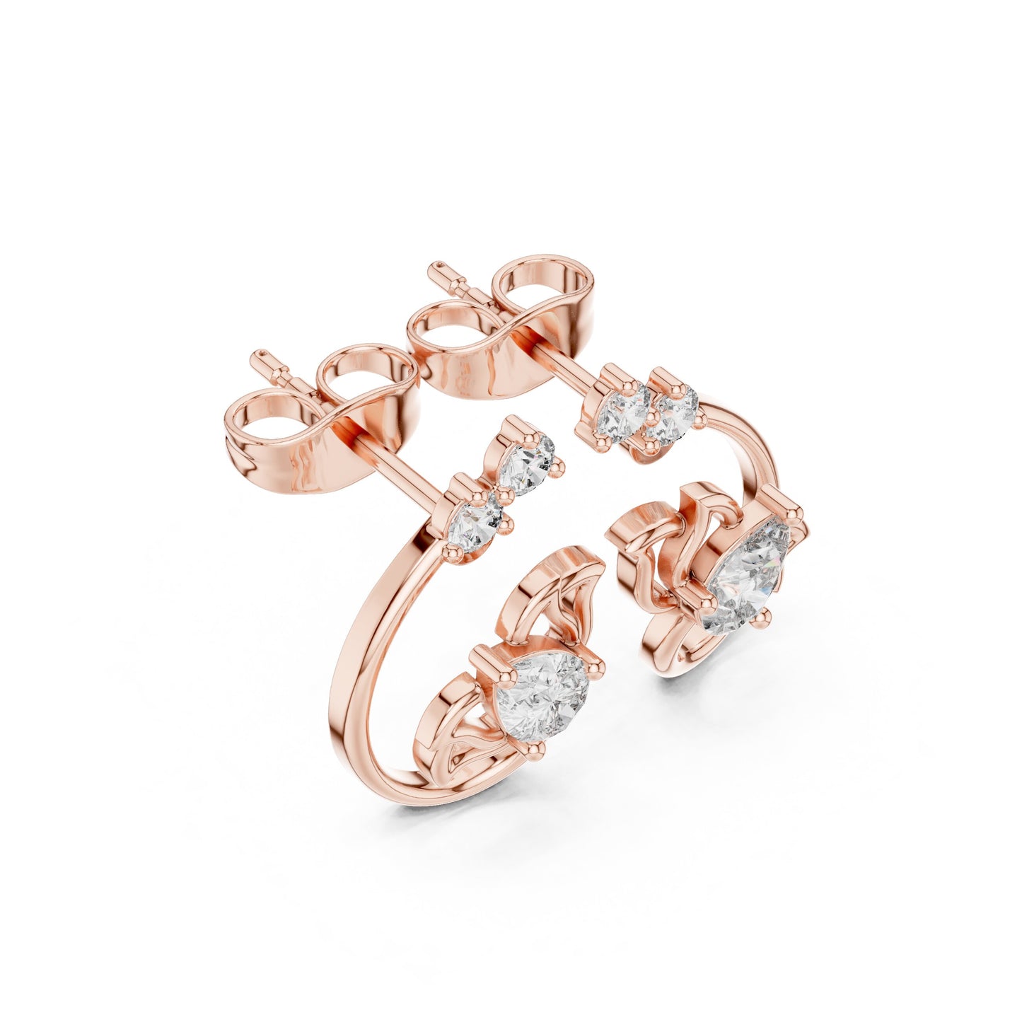 Round Jacket Lab Grown Diamond Earrings