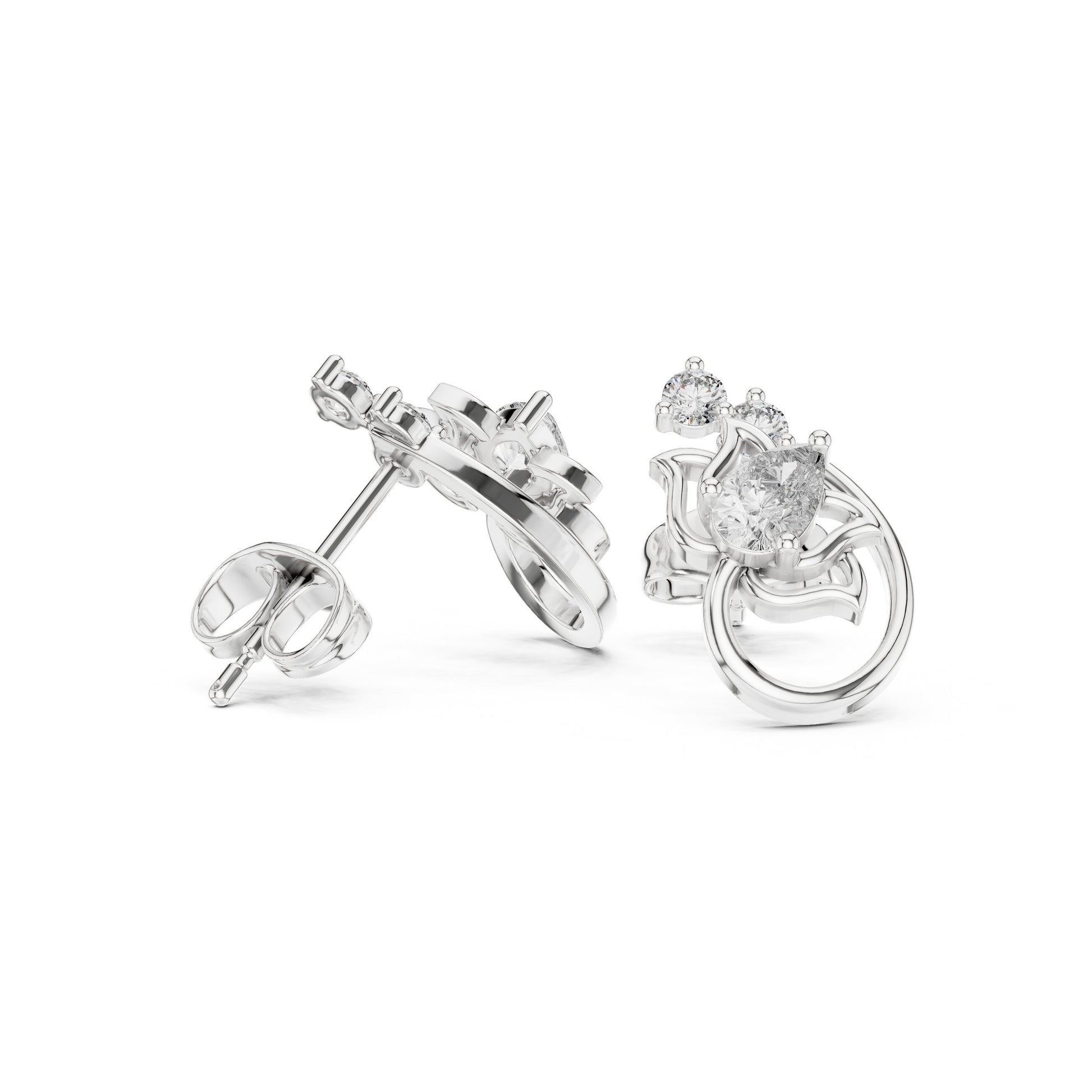 Round Jacket Lab Grown Diamond Earrings