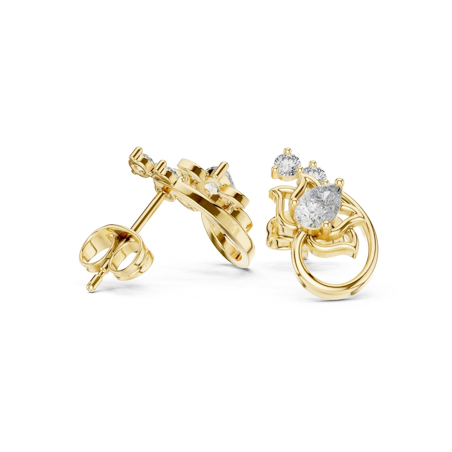 Round Jacket Lab Grown Diamond Earrings
