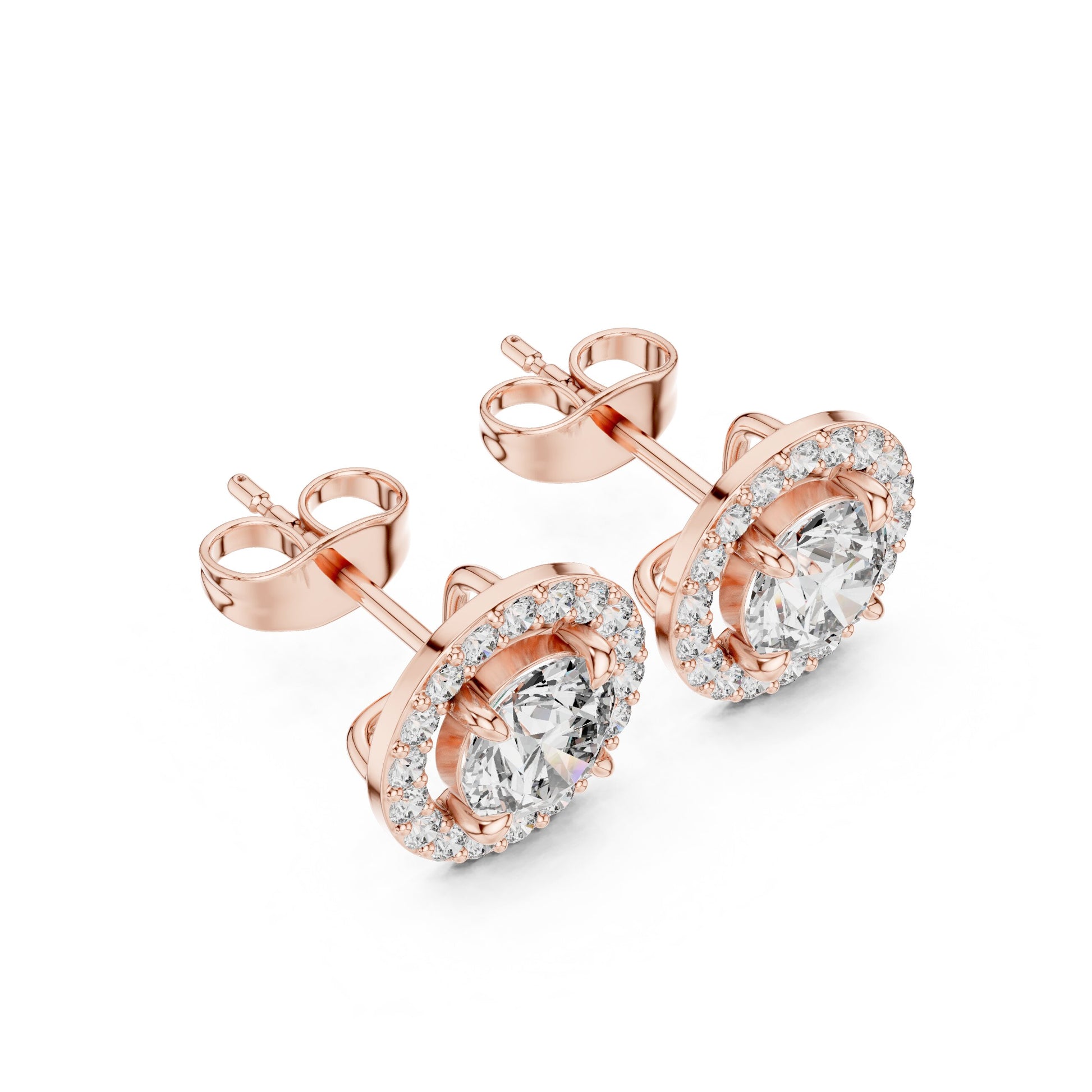 Round Stud Lab Grown Diamond Earrings