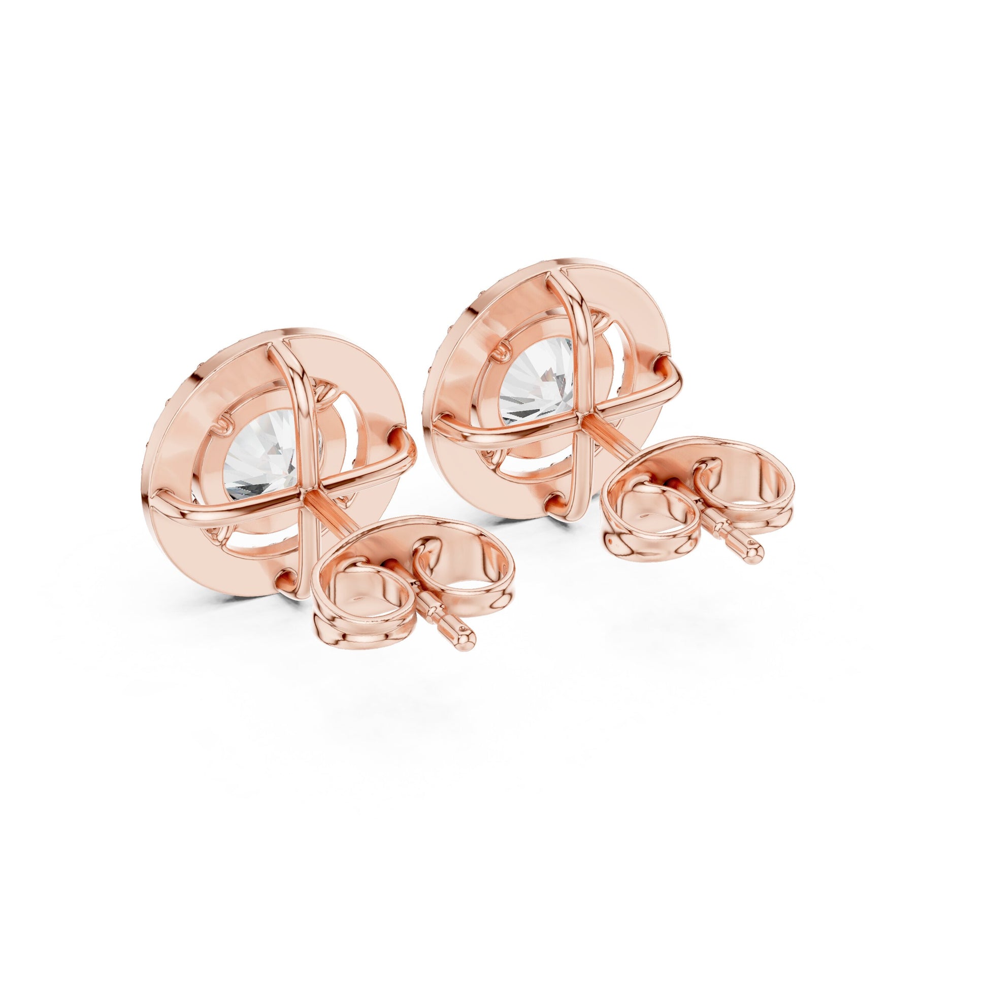 Round Stud Lab Grown Diamond Earrings