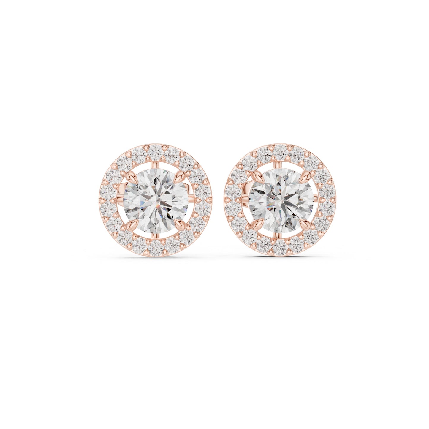 Round Stud Lab Grown Diamond Earrings