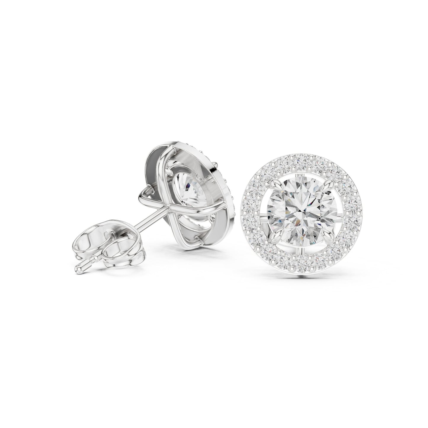 Round Stud Lab Grown Diamond Earrings