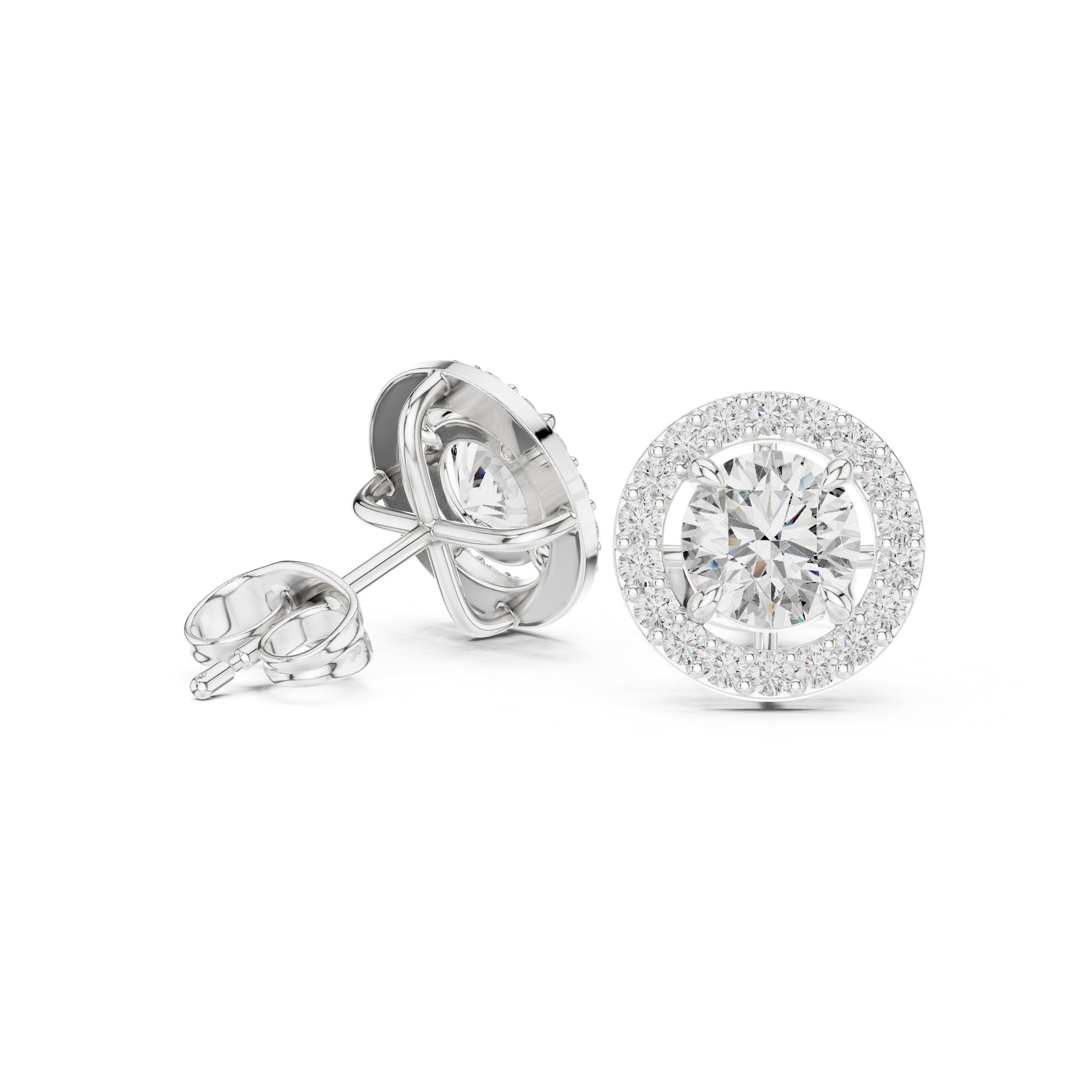 Round Stud Lab Grown Diamond Earrings