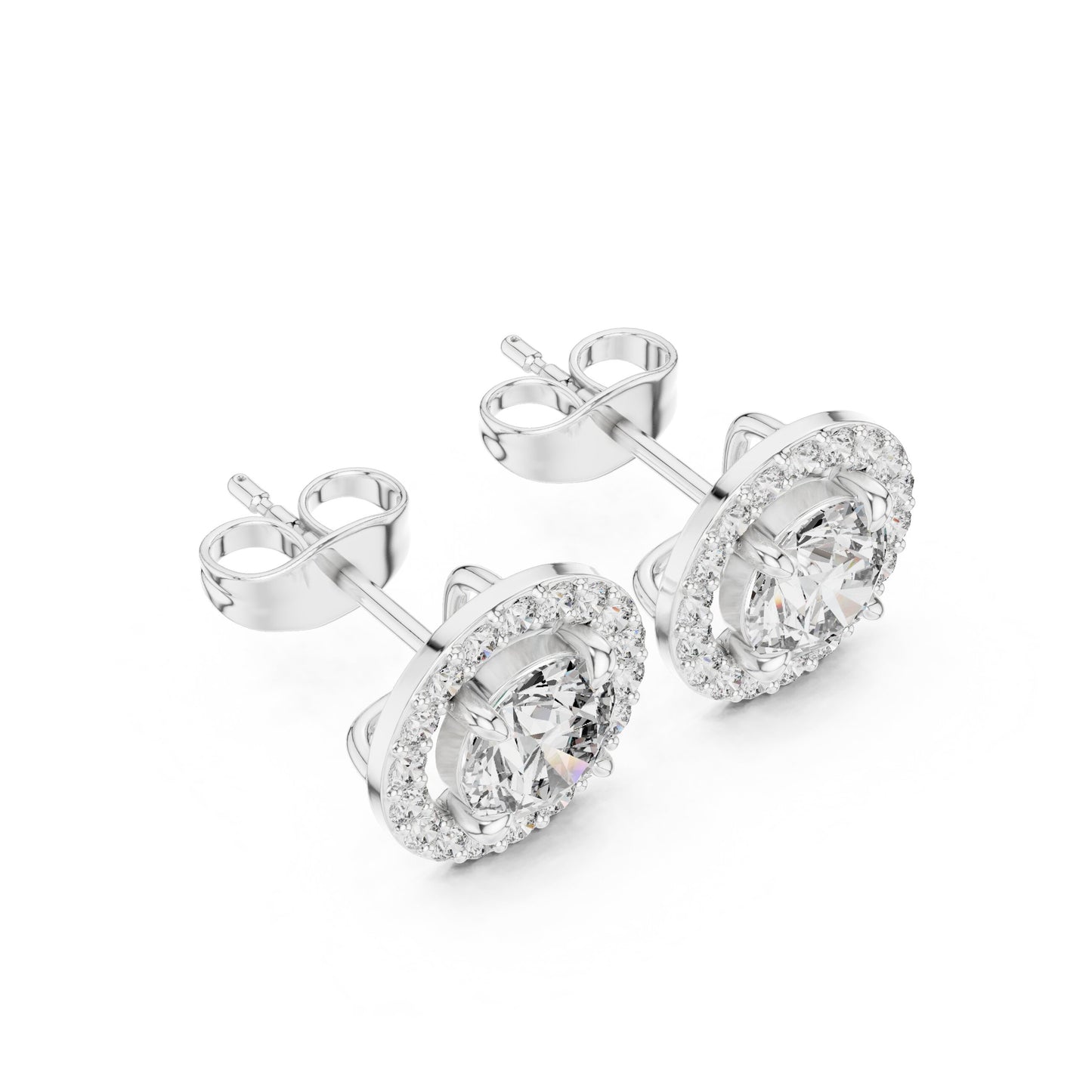 Round Stud Lab Grown Diamond Earrings