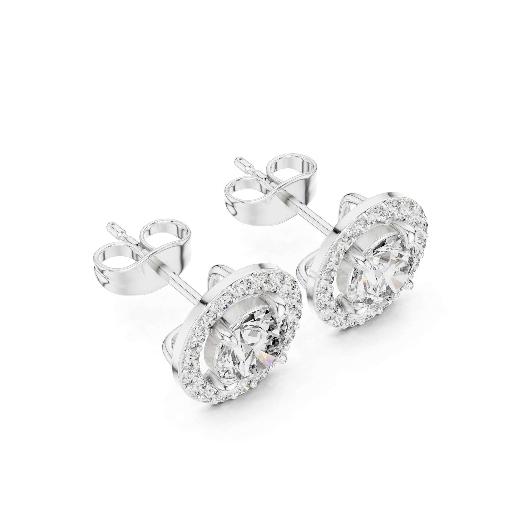Round Stud Lab Grown Diamond Earrings