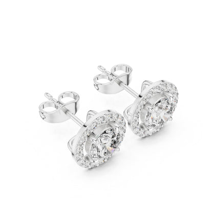 Round Stud Lab Grown Diamond Earrings