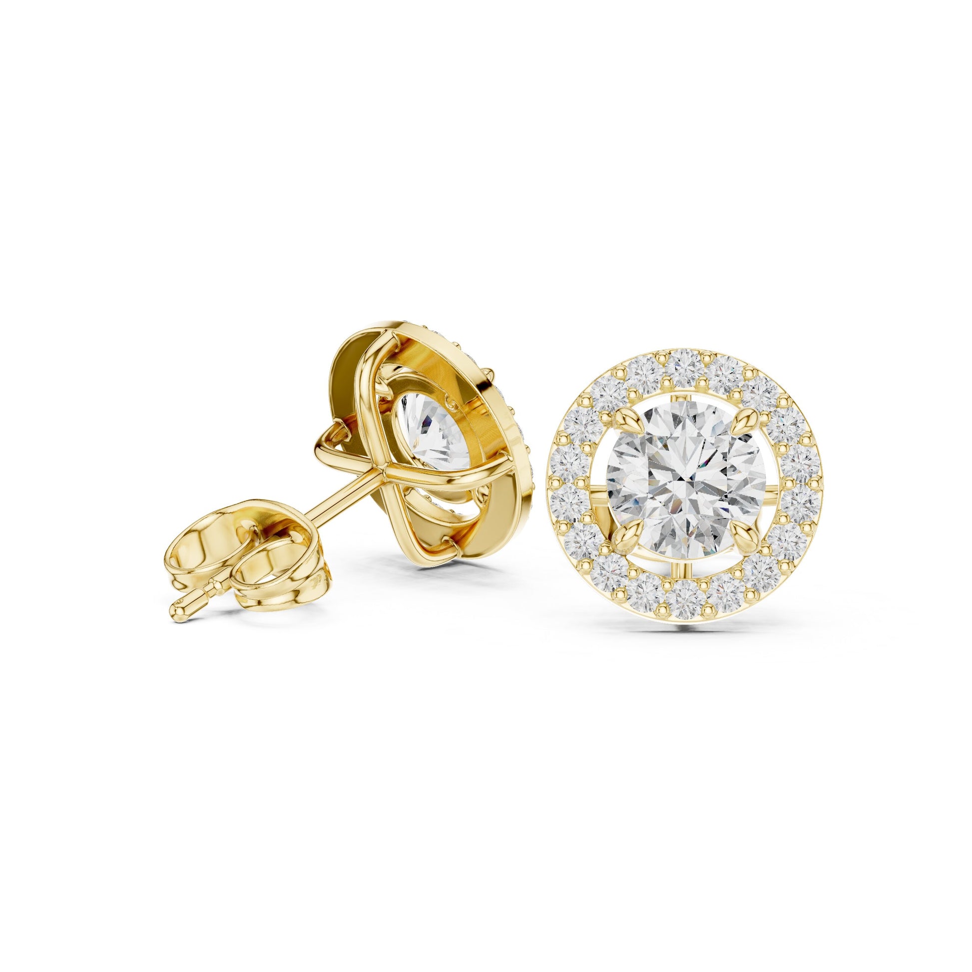Round Stud Lab Grown Diamond Earrings