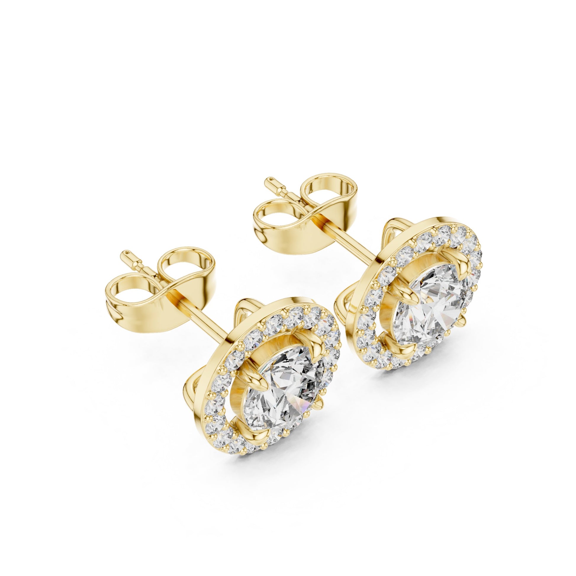 Round Stud Lab Grown Diamond Earrings