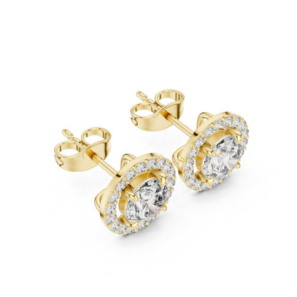 Round Stud Lab Grown Diamond Earrings