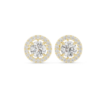 Round Stud Lab Grown Diamond Earrings