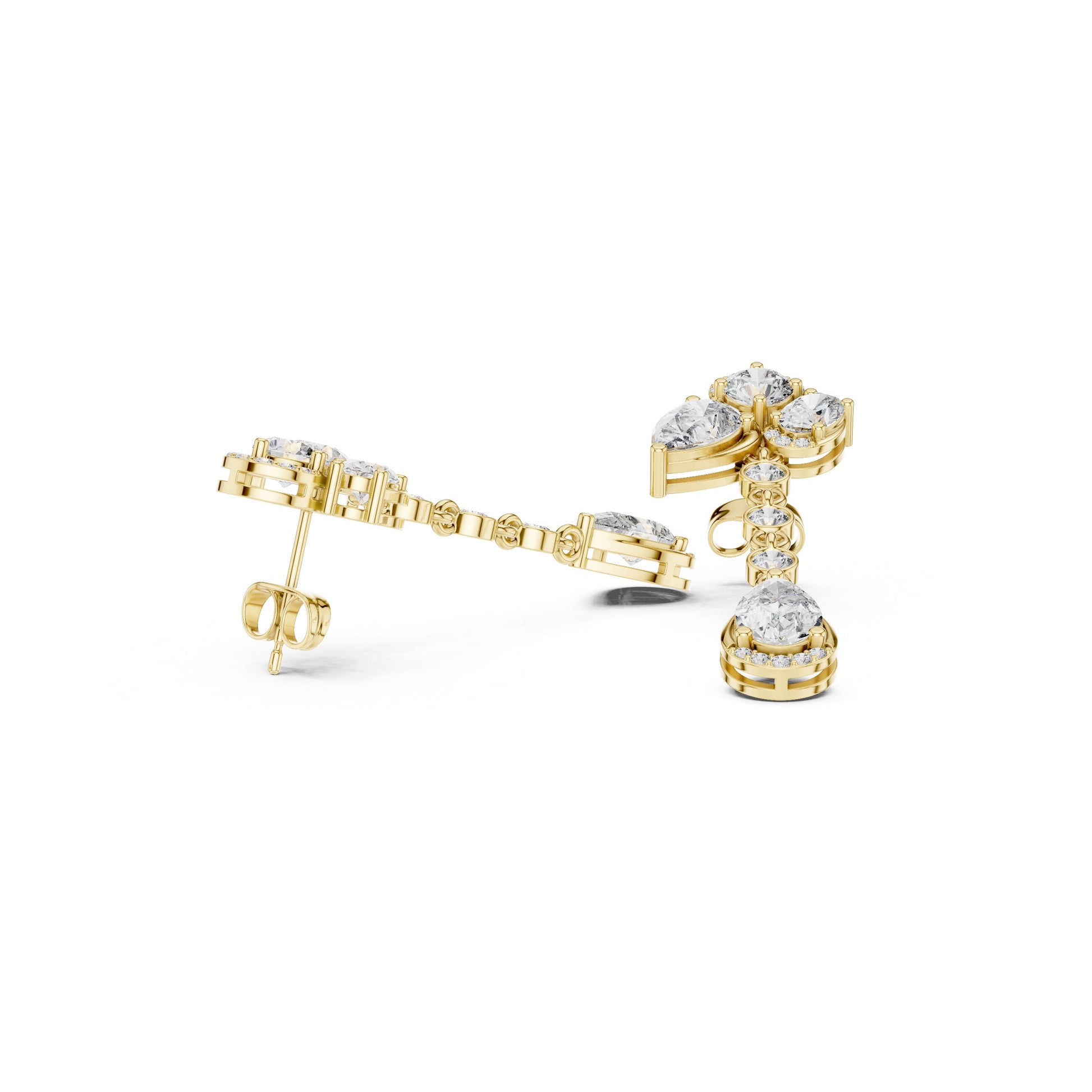 Mixed Shape Lab Grown Diamond Climber Earrings