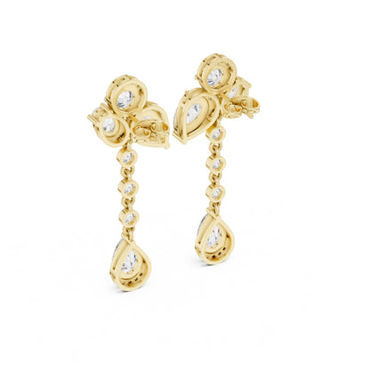 Mixed Shape Lab Grown Diamond Climber Earrings