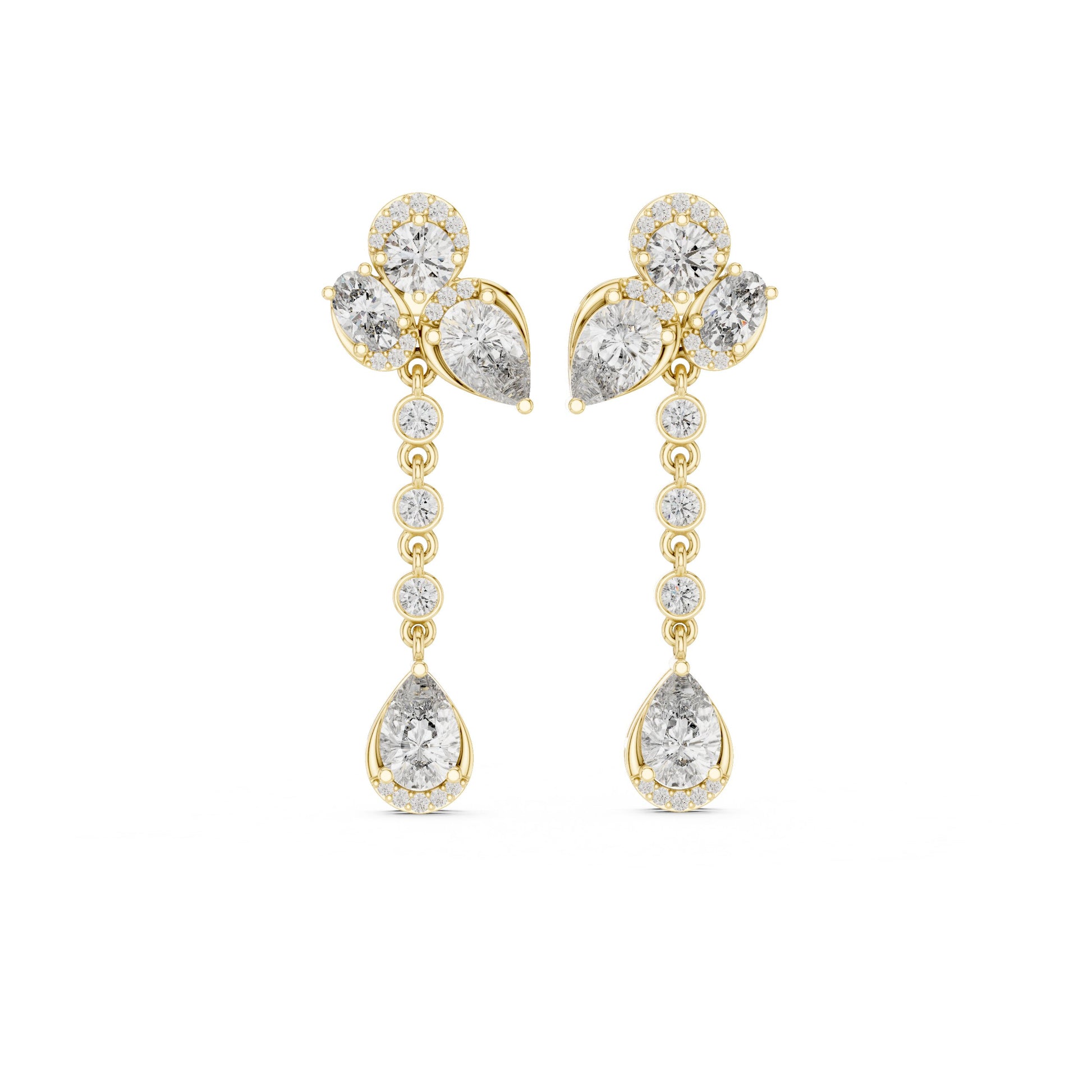 Mixed Shape Lab Grown Diamond Climber Earrings