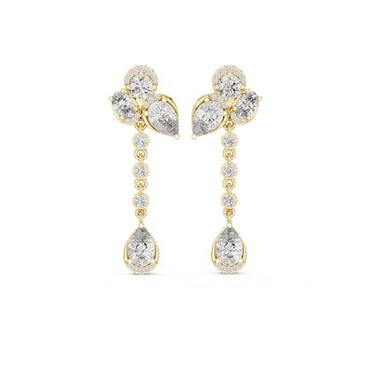 Mixed Shape Lab Grown Diamond Climber Earrings