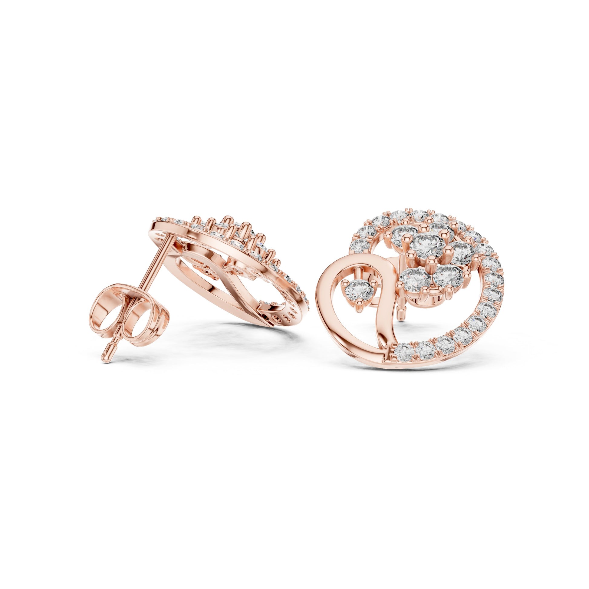 Round Stud Lab Grown Diamond Earrings