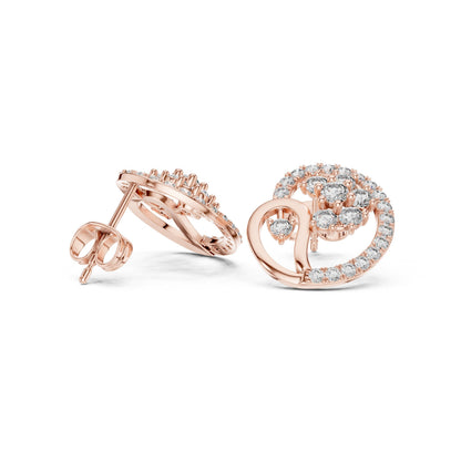 Round Stud Lab Grown Diamond Earrings