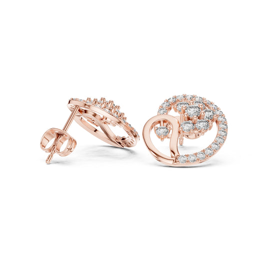 Round Stud Lab Grown Diamond Earrings