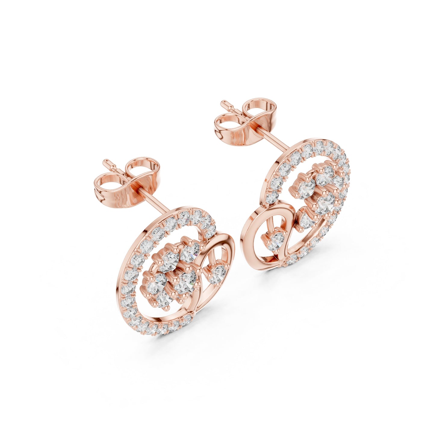 Round Stud Lab Grown Diamond Earrings