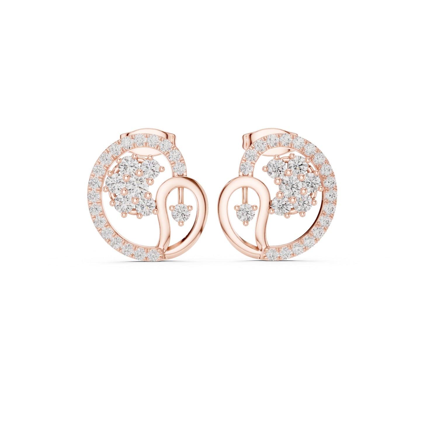 Round Stud Lab Grown Diamond Earrings