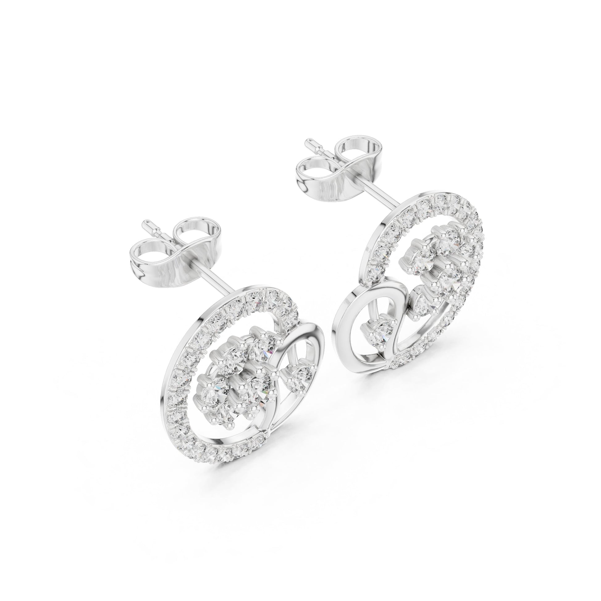 Round Stud Lab Grown Diamond Earrings