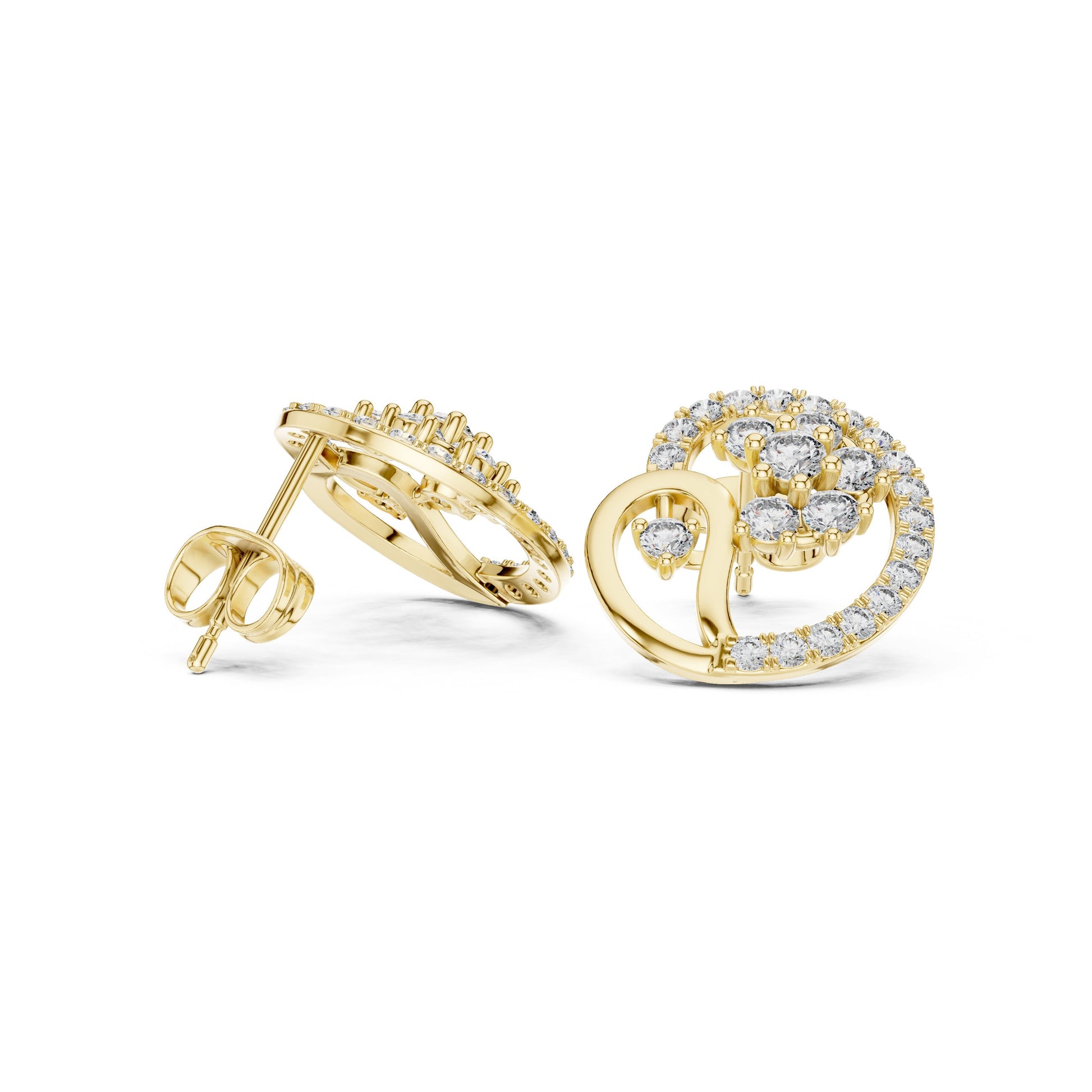 Round Stud Lab Grown Diamond Earrings