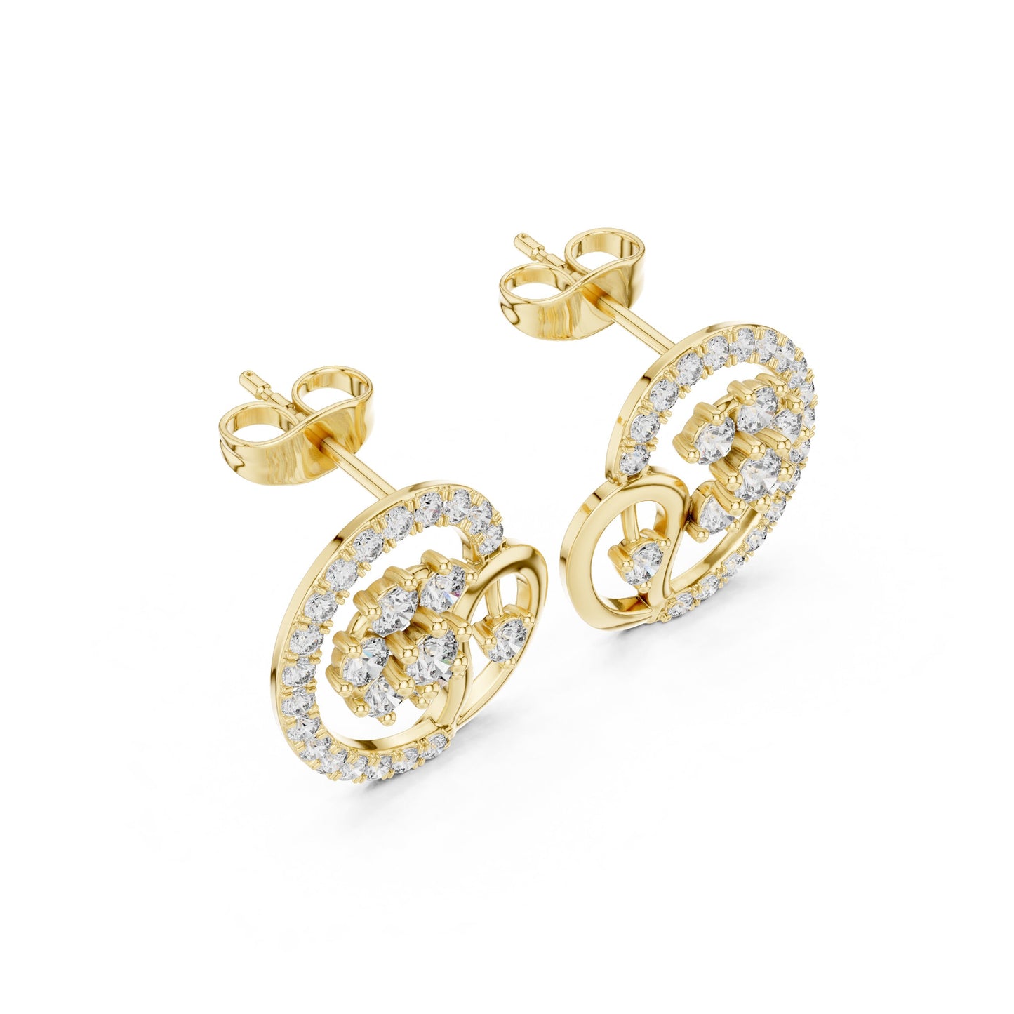 Round Stud Lab Grown Diamond Earrings