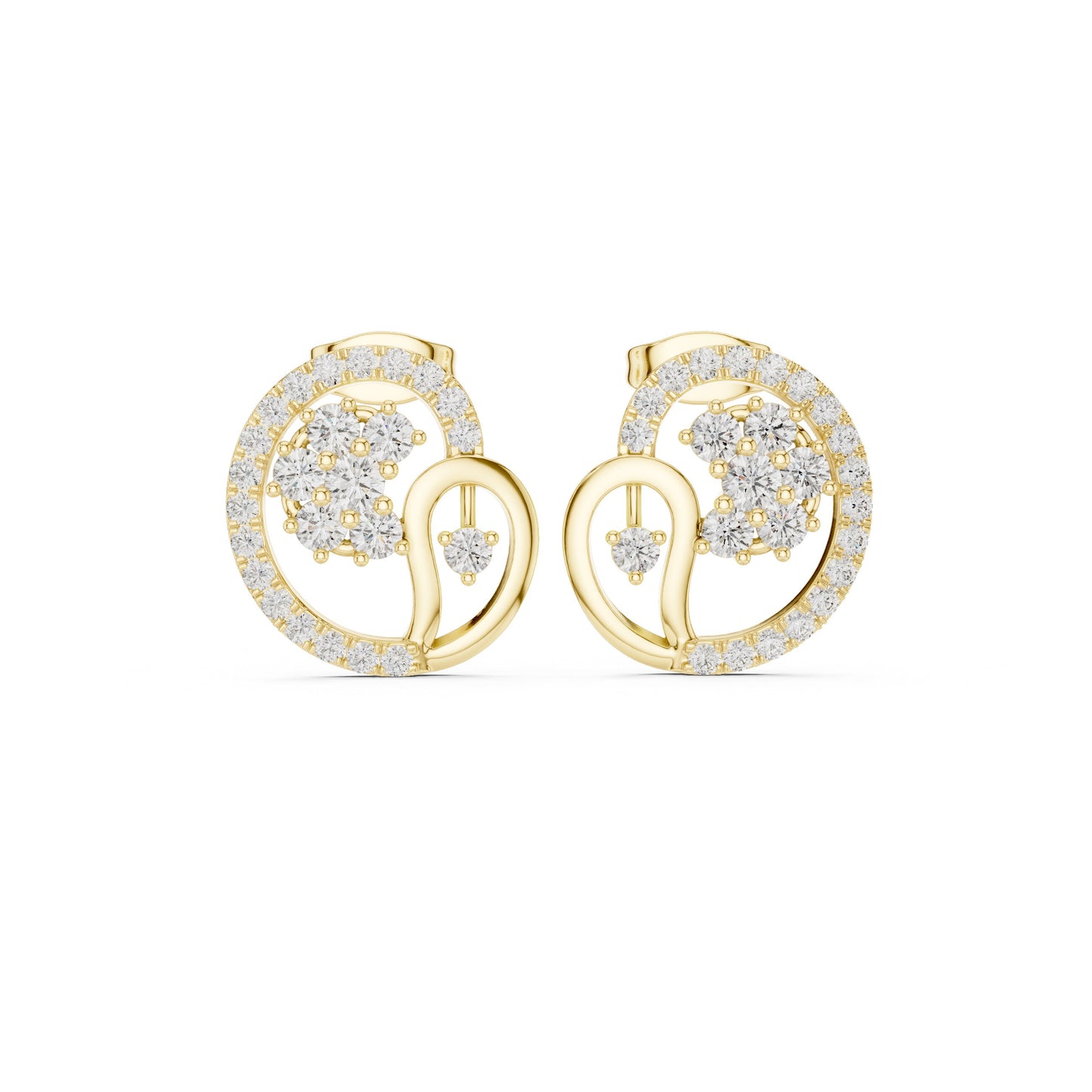 Round Stud Lab Grown Diamond Earrings