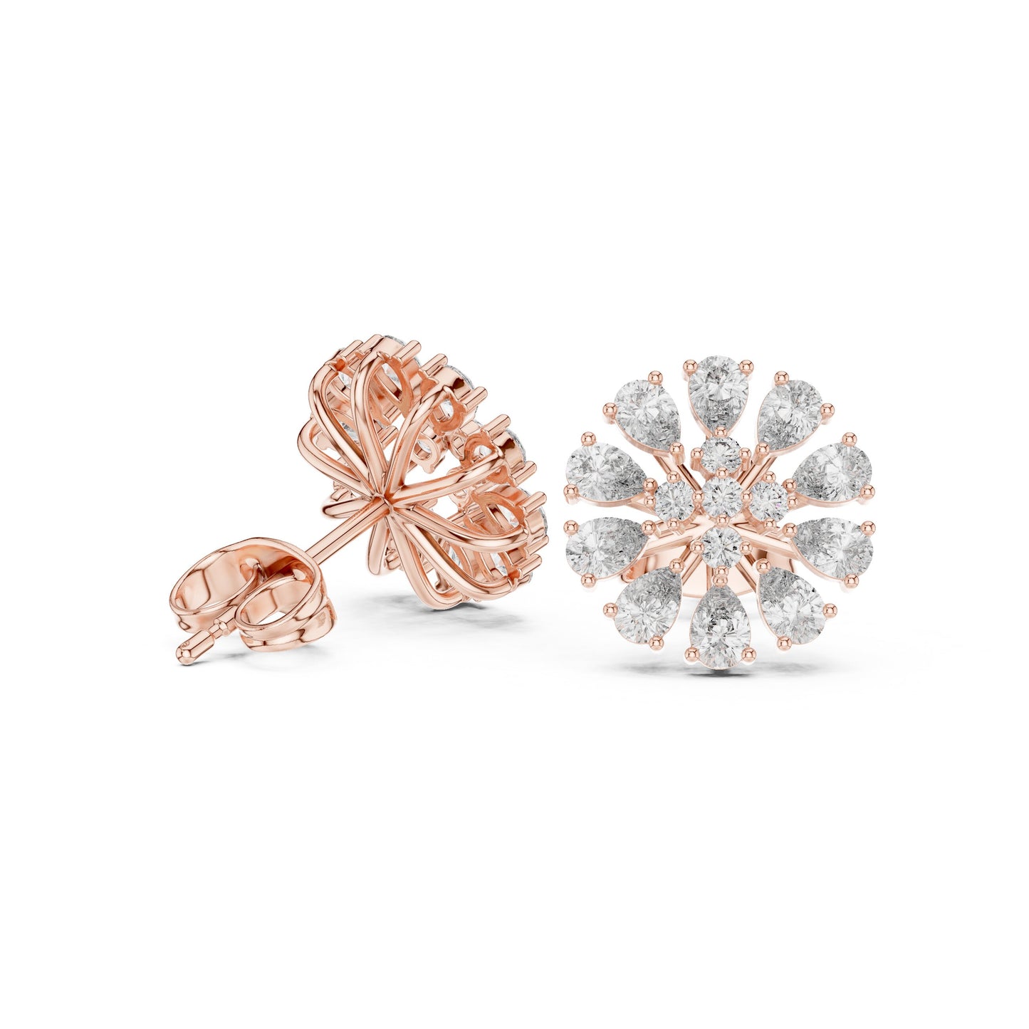 Pear Cluster Lab Grown Diamond Earrings