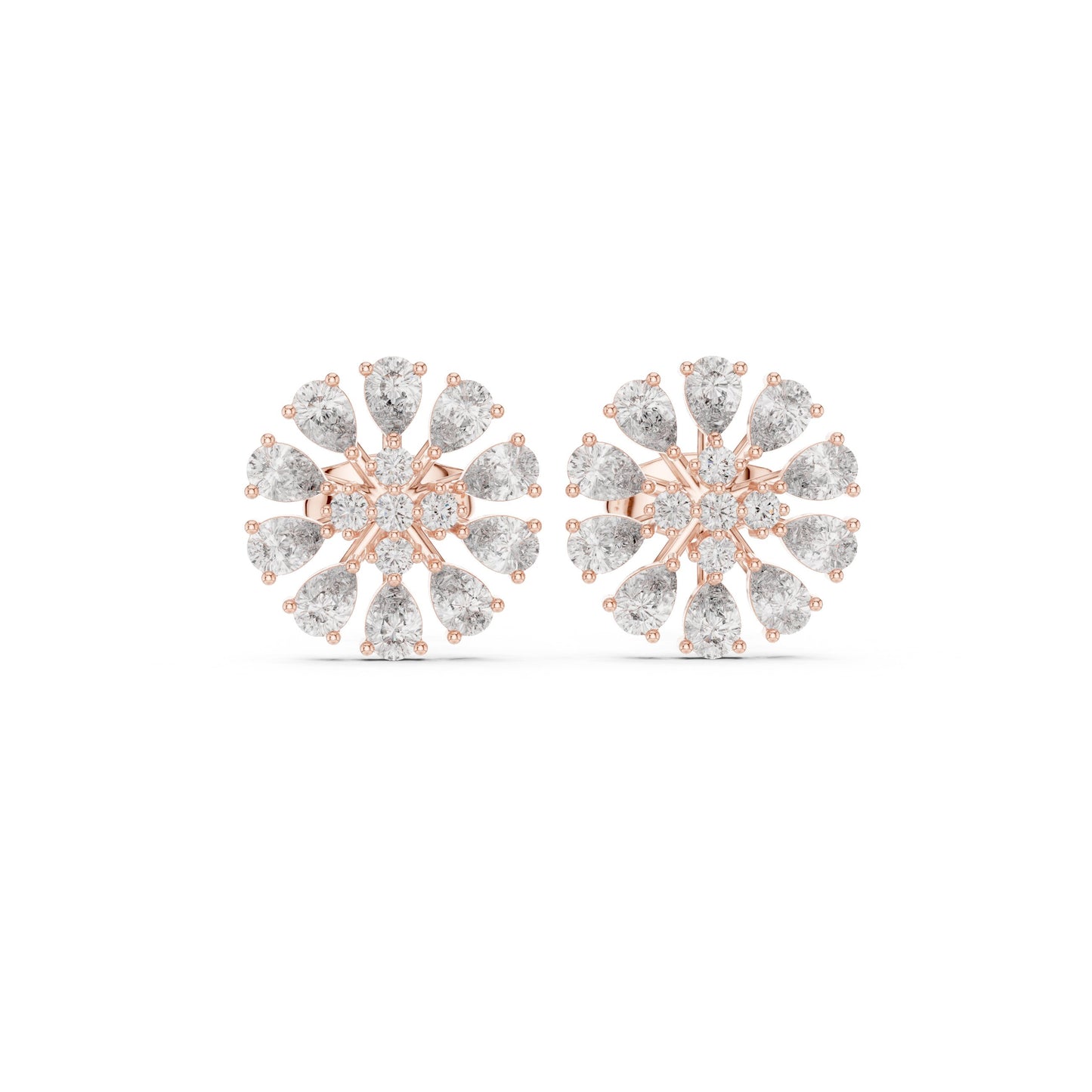 Pear Cluster Lab Grown Diamond Earrings
