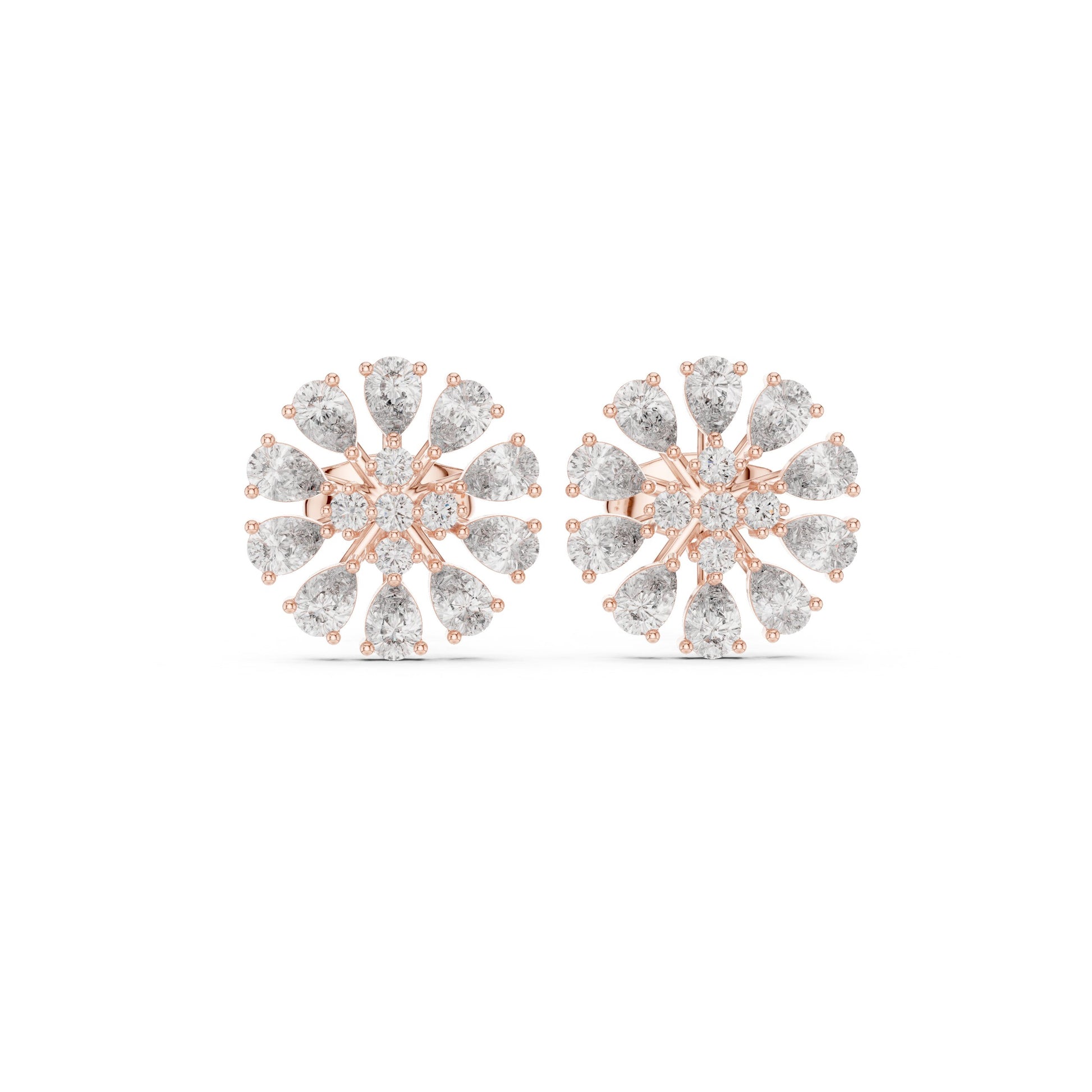 Pear Cluster Lab Grown Diamond Earrings