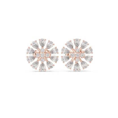 Pear Cluster Lab Grown Diamond Earrings