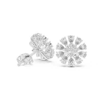 Pear Cluster Lab Grown Diamond Earrings