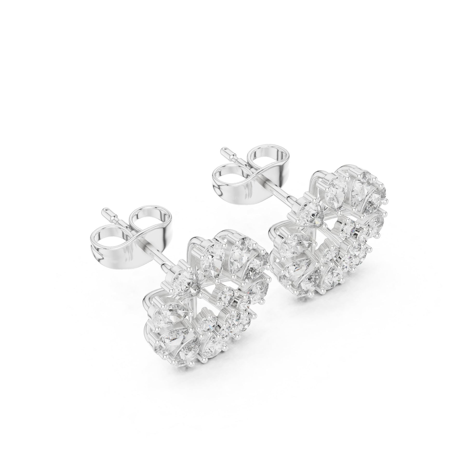 Pear Cluster Lab Grown Diamond Earrings