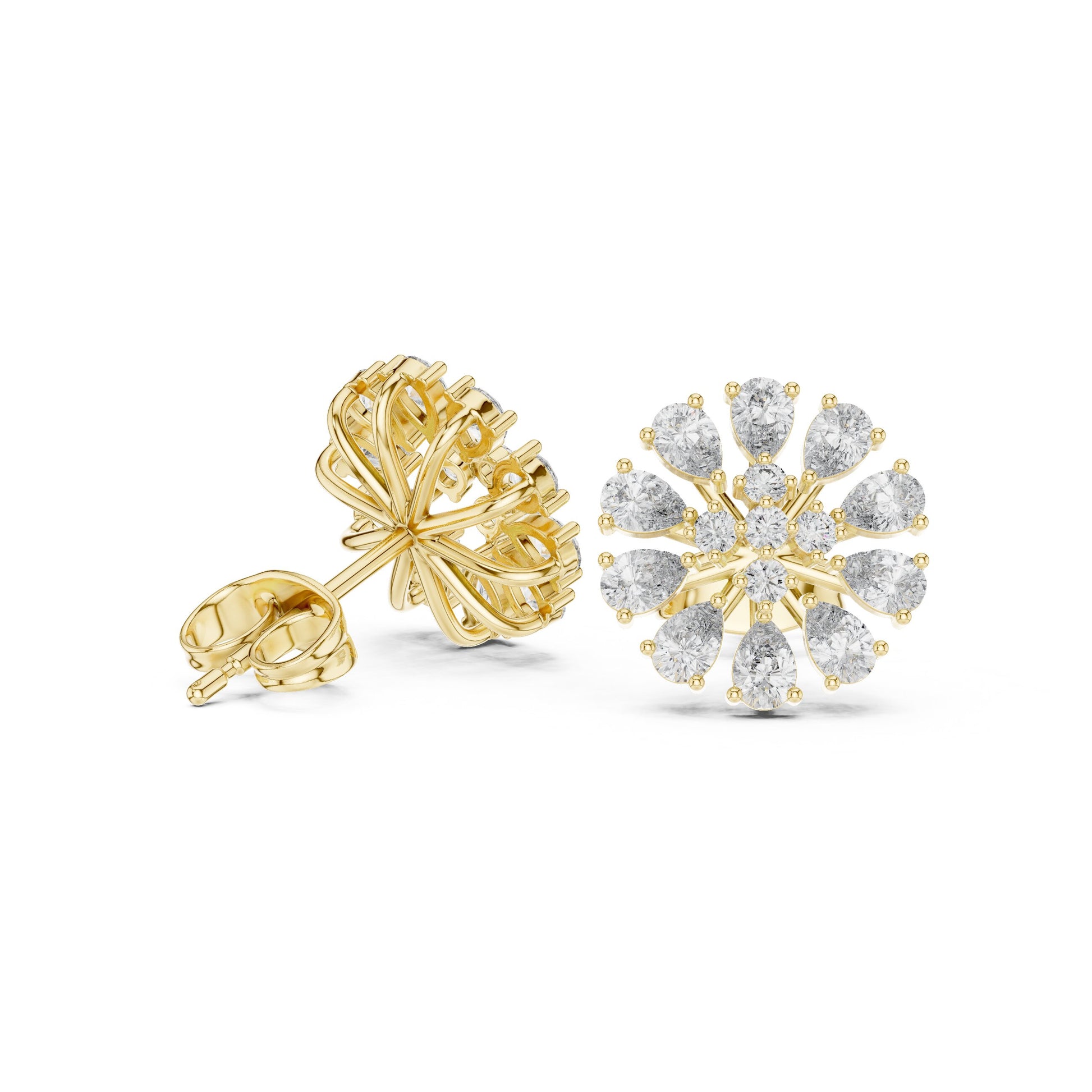 Pear Cluster Lab Grown Diamond Earrings